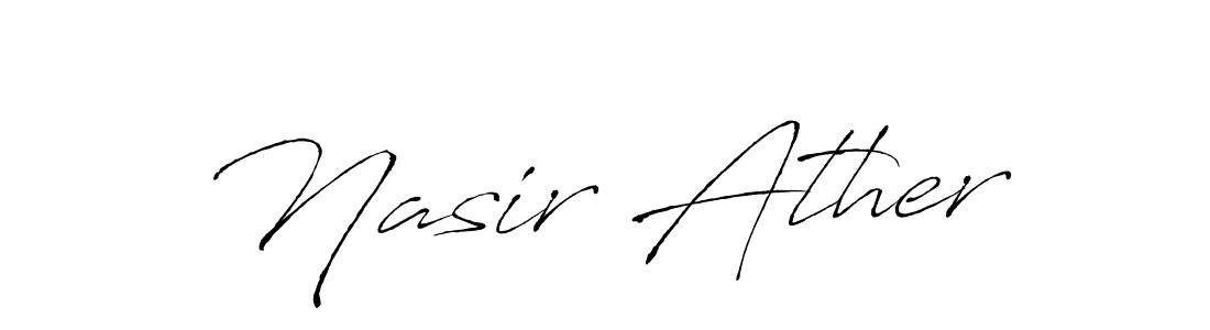 Nasir Ather stylish signature style. Best Handwritten Sign (Antro_Vectra) for my name. Handwritten Signature Collection Ideas for my name Nasir Ather. Nasir Ather signature style 6 images and pictures png