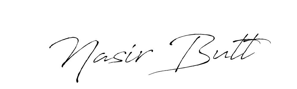 Design your own signature with our free online signature maker. With this signature software, you can create a handwritten (Antro_Vectra) signature for name Nasir Butt. Nasir Butt signature style 6 images and pictures png