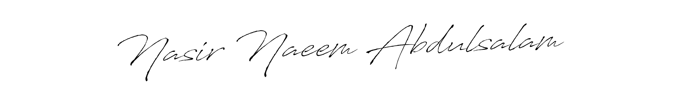 How to make Nasir Naeem Abdulsalam name signature. Use Antro_Vectra style for creating short signs online. This is the latest handwritten sign. Nasir Naeem Abdulsalam signature style 6 images and pictures png