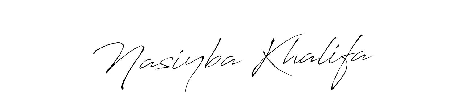 Also You can easily find your signature by using the search form. We will create Nasiyba Khalifa name handwritten signature images for you free of cost using Antro_Vectra sign style. Nasiyba Khalifa signature style 6 images and pictures png