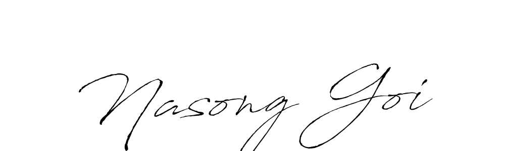 Make a beautiful signature design for name Nasong Goi. With this signature (Antro_Vectra) style, you can create a handwritten signature for free. Nasong Goi signature style 6 images and pictures png