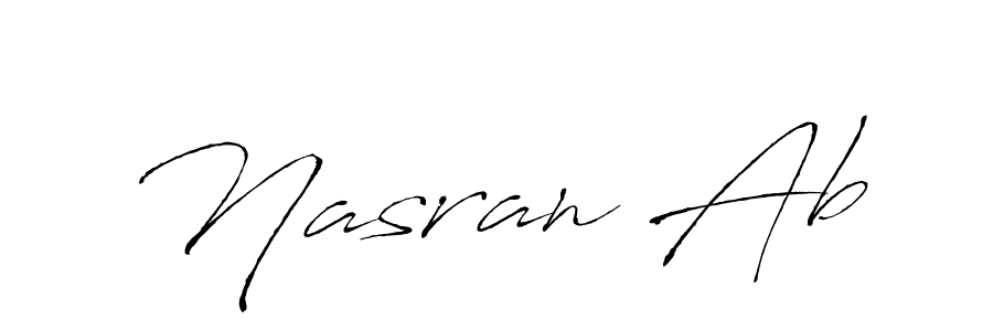 Nasran Ab stylish signature style. Best Handwritten Sign (Antro_Vectra) for my name. Handwritten Signature Collection Ideas for my name Nasran Ab. Nasran Ab signature style 6 images and pictures png