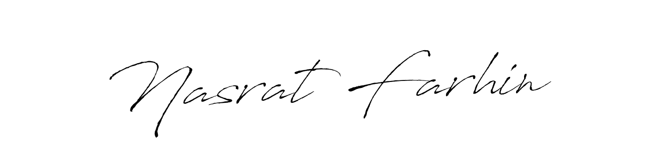 Make a beautiful signature design for name Nasrat Farhin. With this signature (Antro_Vectra) style, you can create a handwritten signature for free. Nasrat Farhin signature style 6 images and pictures png