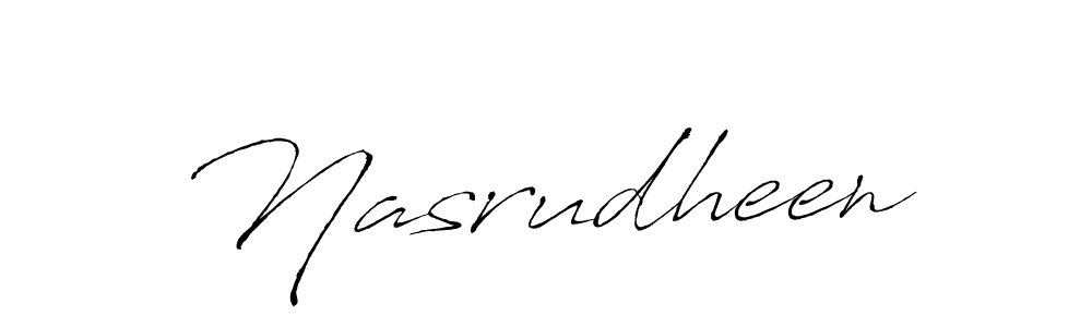 Make a beautiful signature design for name Nasrudheen. With this signature (Antro_Vectra) style, you can create a handwritten signature for free. Nasrudheen signature style 6 images and pictures png