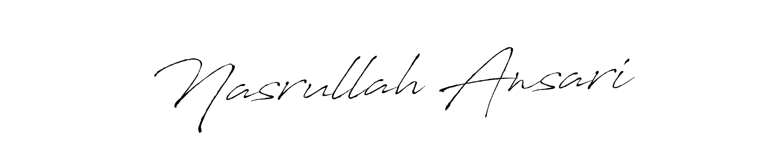 The best way (Antro_Vectra) to make a short signature is to pick only two or three words in your name. The name Nasrullah Ansari include a total of six letters. For converting this name. Nasrullah Ansari signature style 6 images and pictures png