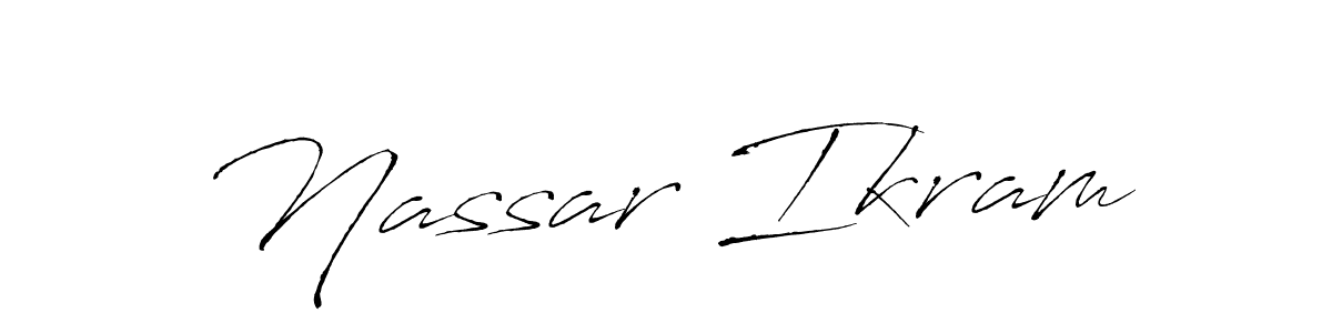 Make a beautiful signature design for name Nassar Ikram. With this signature (Antro_Vectra) style, you can create a handwritten signature for free. Nassar Ikram signature style 6 images and pictures png