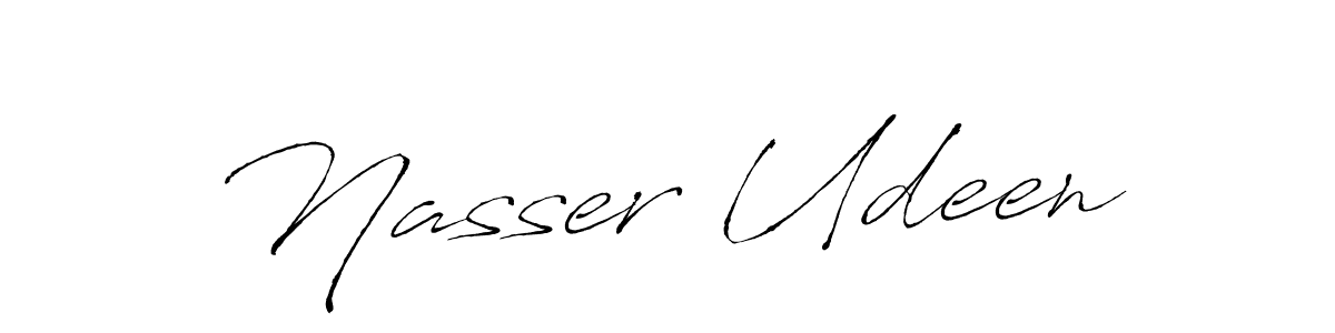 How to make Nasser Udeen name signature. Use Antro_Vectra style for creating short signs online. This is the latest handwritten sign. Nasser Udeen signature style 6 images and pictures png