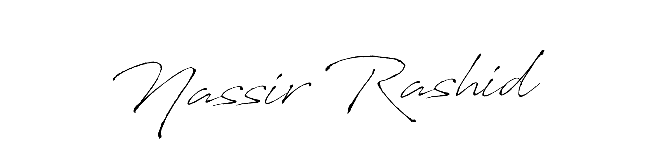 How to make Nassir Rashid name signature. Use Antro_Vectra style for creating short signs online. This is the latest handwritten sign. Nassir Rashid signature style 6 images and pictures png