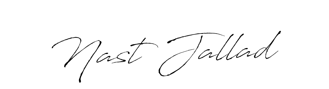 Make a beautiful signature design for name Nast Jallad. With this signature (Antro_Vectra) style, you can create a handwritten signature for free. Nast Jallad signature style 6 images and pictures png