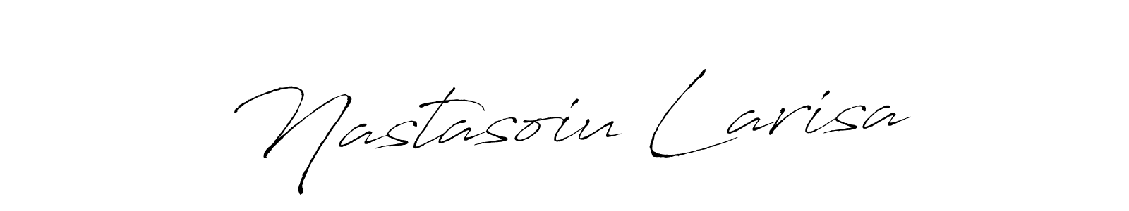 How to make Nastasoiu Larisa name signature. Use Antro_Vectra style for creating short signs online. This is the latest handwritten sign. Nastasoiu Larisa signature style 6 images and pictures png