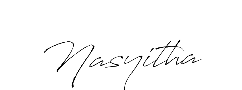 The best way (Antro_Vectra) to make a short signature is to pick only two or three words in your name. The name Nasyitha include a total of six letters. For converting this name. Nasyitha signature style 6 images and pictures png