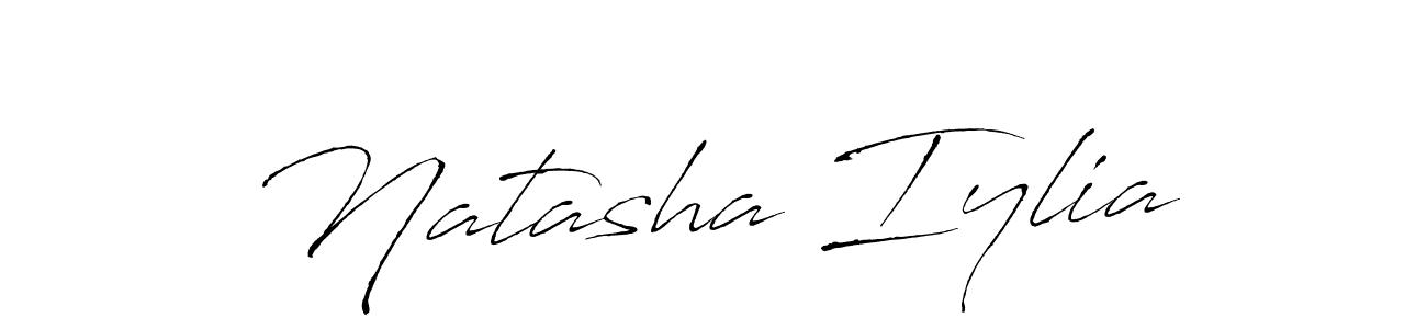 Make a beautiful signature design for name Natasha Iylia. With this signature (Antro_Vectra) style, you can create a handwritten signature for free. Natasha Iylia signature style 6 images and pictures png