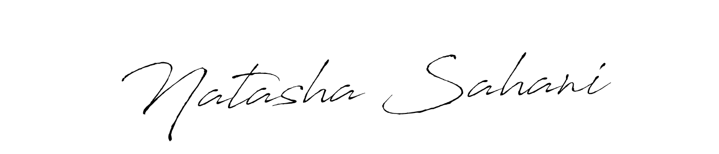 How to make Natasha Sahani name signature. Use Antro_Vectra style for creating short signs online. This is the latest handwritten sign. Natasha Sahani signature style 6 images and pictures png
