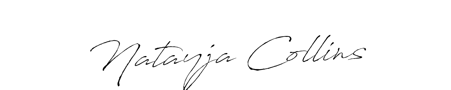 How to make Natayja Collins name signature. Use Antro_Vectra style for creating short signs online. This is the latest handwritten sign. Natayja Collins signature style 6 images and pictures png