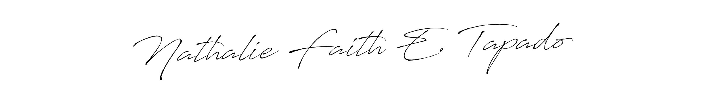 How to make Nathalie Faith E. Tapado name signature. Use Antro_Vectra style for creating short signs online. This is the latest handwritten sign. Nathalie Faith E. Tapado signature style 6 images and pictures png