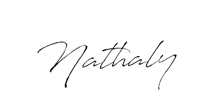 Make a beautiful signature design for name Nathaly. With this signature (Antro_Vectra) style, you can create a handwritten signature for free. Nathaly signature style 6 images and pictures png