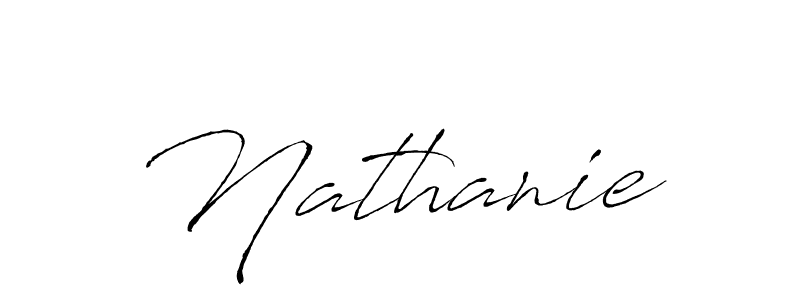 Make a beautiful signature design for name Nathanie. With this signature (Antro_Vectra) style, you can create a handwritten signature for free. Nathanie signature style 6 images and pictures png