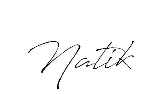 The best way (Antro_Vectra) to make a short signature is to pick only two or three words in your name. The name Natik include a total of six letters. For converting this name. Natik signature style 6 images and pictures png