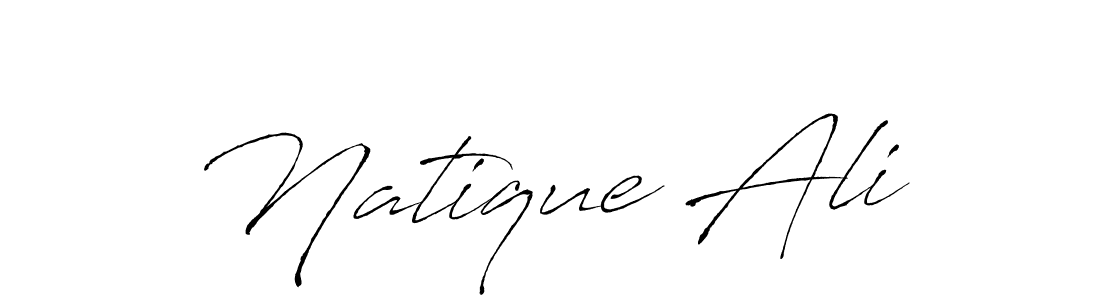 The best way (Antro_Vectra) to make a short signature is to pick only two or three words in your name. The name Natique Ali include a total of six letters. For converting this name. Natique Ali signature style 6 images and pictures png