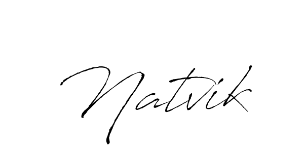 Design your own signature with our free online signature maker. With this signature software, you can create a handwritten (Antro_Vectra) signature for name Natvik. Natvik signature style 6 images and pictures png