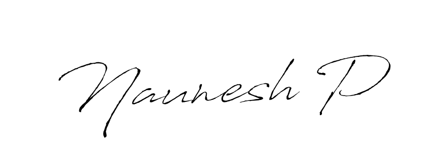 Design your own signature with our free online signature maker. With this signature software, you can create a handwritten (Antro_Vectra) signature for name Naunesh P. Naunesh P signature style 6 images and pictures png