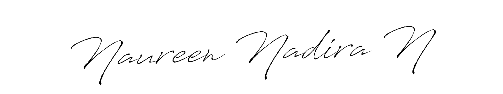 How to make Naureen Nadira N signature? Antro_Vectra is a professional autograph style. Create handwritten signature for Naureen Nadira N name. Naureen Nadira N signature style 6 images and pictures png