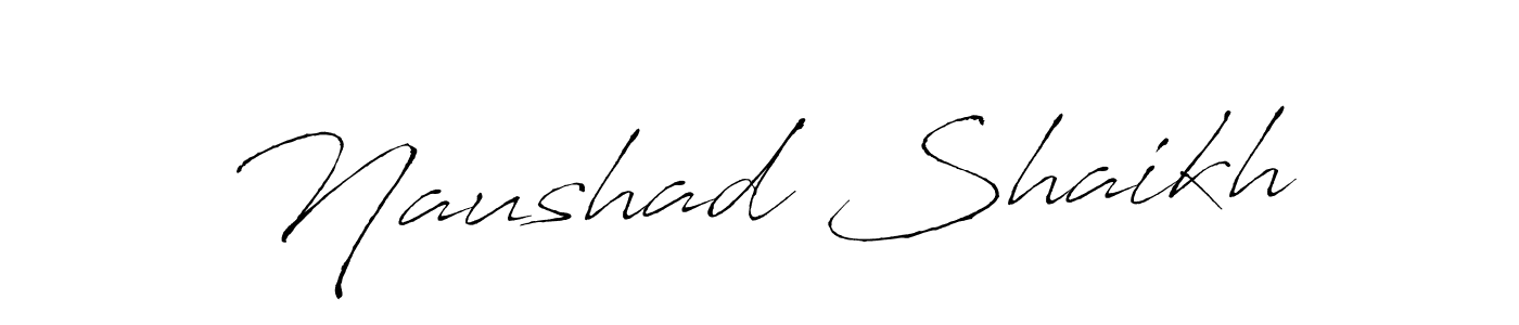 How to make Naushad Shaikh name signature. Use Antro_Vectra style for creating short signs online. This is the latest handwritten sign. Naushad Shaikh signature style 6 images and pictures png