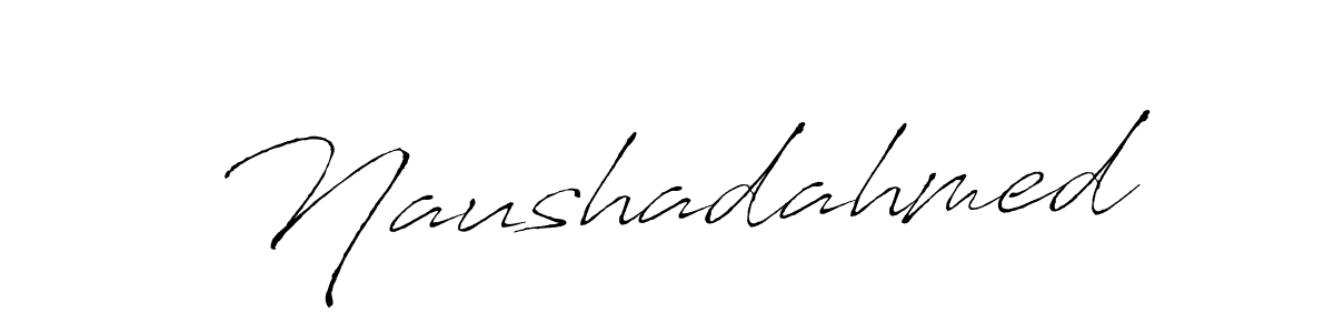 How to make Naushadahmed name signature. Use Antro_Vectra style for creating short signs online. This is the latest handwritten sign. Naushadahmed signature style 6 images and pictures png
