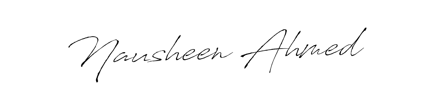 Antro_Vectra is a professional signature style that is perfect for those who want to add a touch of class to their signature. It is also a great choice for those who want to make their signature more unique. Get Nausheen Ahmed name to fancy signature for free. Nausheen Ahmed signature style 6 images and pictures png