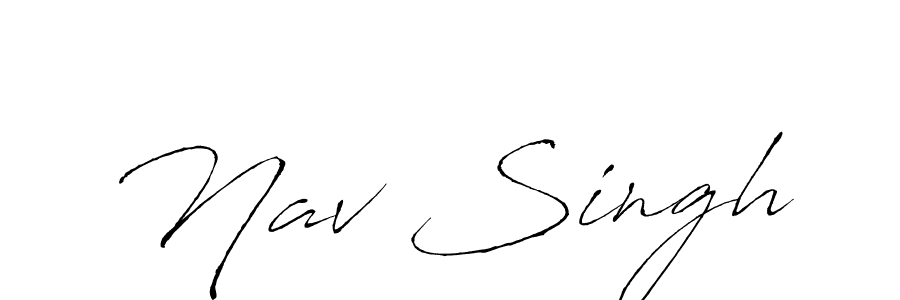 Make a beautiful signature design for name Nav Singh. With this signature (Antro_Vectra) style, you can create a handwritten signature for free. Nav Singh signature style 6 images and pictures png