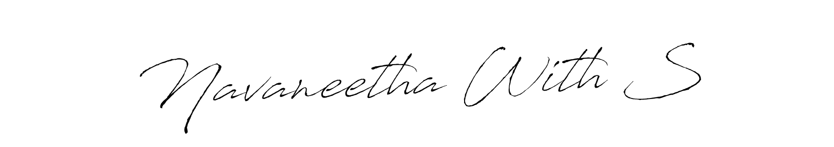 Similarly Antro_Vectra is the best handwritten signature design. Signature creator online .You can use it as an online autograph creator for name Navaneetha With S. Navaneetha With S signature style 6 images and pictures png