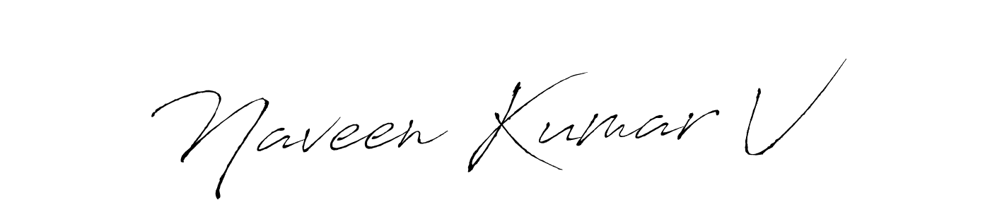 How to make Naveen Kumar V name signature. Use Antro_Vectra style for creating short signs online. This is the latest handwritten sign. Naveen Kumar V signature style 6 images and pictures png