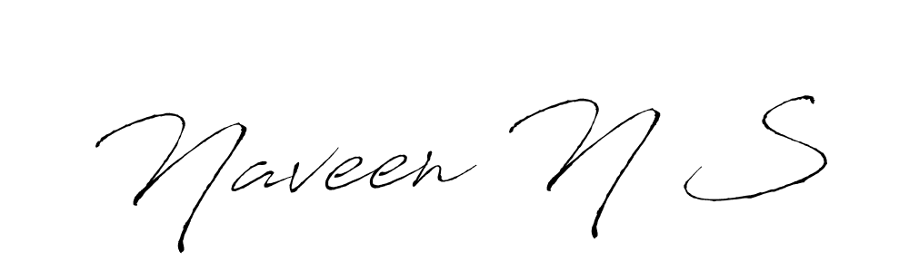 How to make Naveen N S name signature. Use Antro_Vectra style for creating short signs online. This is the latest handwritten sign. Naveen N S signature style 6 images and pictures png