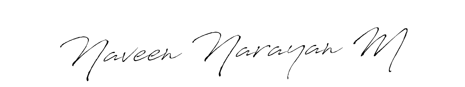 Naveen Narayan M stylish signature style. Best Handwritten Sign (Antro_Vectra) for my name. Handwritten Signature Collection Ideas for my name Naveen Narayan M. Naveen Narayan M signature style 6 images and pictures png