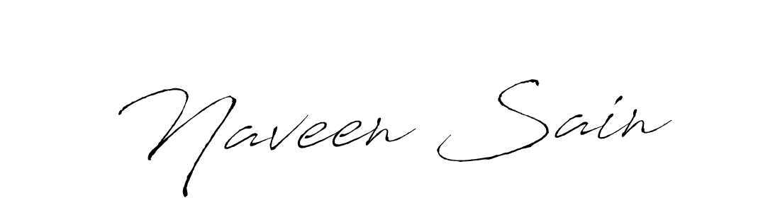 Make a beautiful signature design for name Naveen Sain. With this signature (Antro_Vectra) style, you can create a handwritten signature for free. Naveen Sain signature style 6 images and pictures png