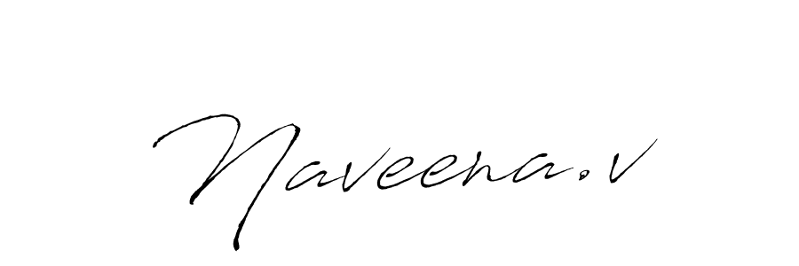 Make a beautiful signature design for name Naveena.v. With this signature (Antro_Vectra) style, you can create a handwritten signature for free. Naveena.v signature style 6 images and pictures png