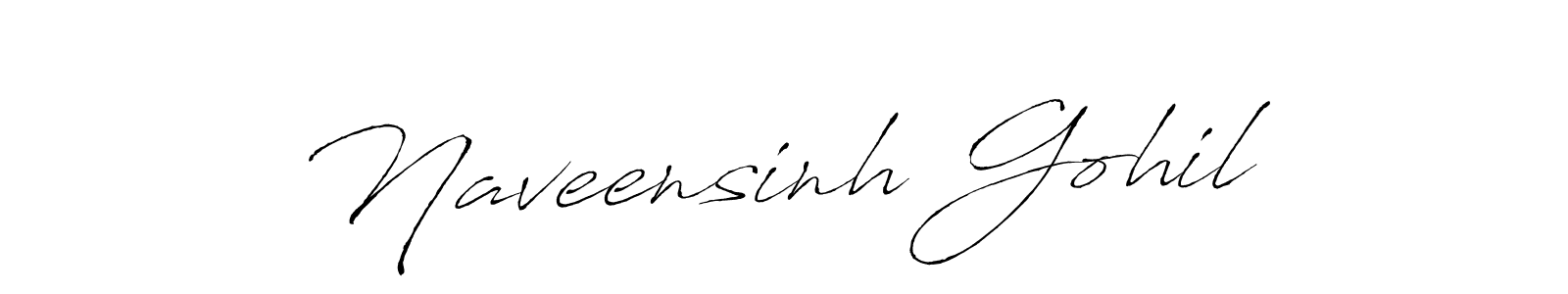 Make a beautiful signature design for name Naveensinh Gohil. With this signature (Antro_Vectra) style, you can create a handwritten signature for free. Naveensinh Gohil signature style 6 images and pictures png