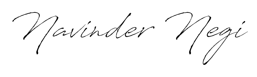 Designed for modern professionals: Navinder Negi name signature crafted with Antro_Vectra script. Ready for digital PDF workflows. Navinder Negi signature style 6 images and pictures png