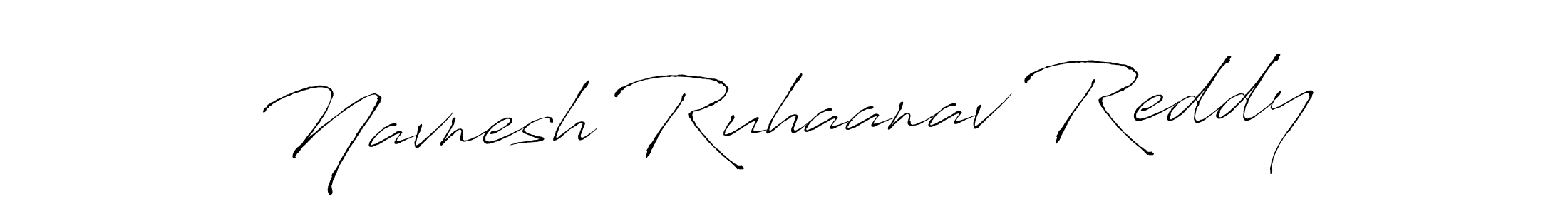 How to make Navnesh Ruhaanav Reddy name signature. Use Antro_Vectra style for creating short signs online. This is the latest handwritten sign. Navnesh Ruhaanav Reddy signature style 6 images and pictures png