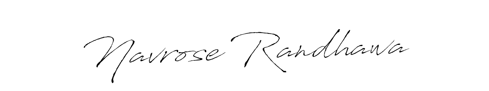 Make a beautiful signature design for name Navrose Randhawa. With this signature (Antro_Vectra) style, you can create a handwritten signature for free. Navrose Randhawa signature style 6 images and pictures png