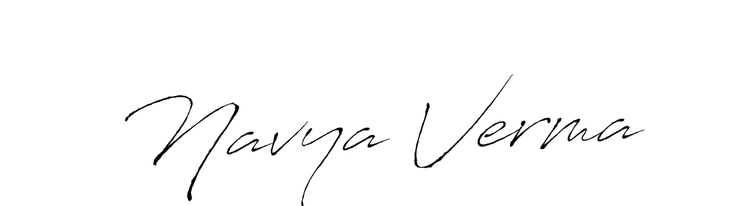 Design your own signature with our free online signature maker. With this signature software, you can create a handwritten (Antro_Vectra) signature for name Navya Verma. Navya Verma signature style 6 images and pictures png