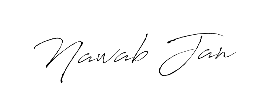 How to make Nawab Jan name signature. Use Antro_Vectra style for creating short signs online. This is the latest handwritten sign. Nawab Jan signature style 6 images and pictures png