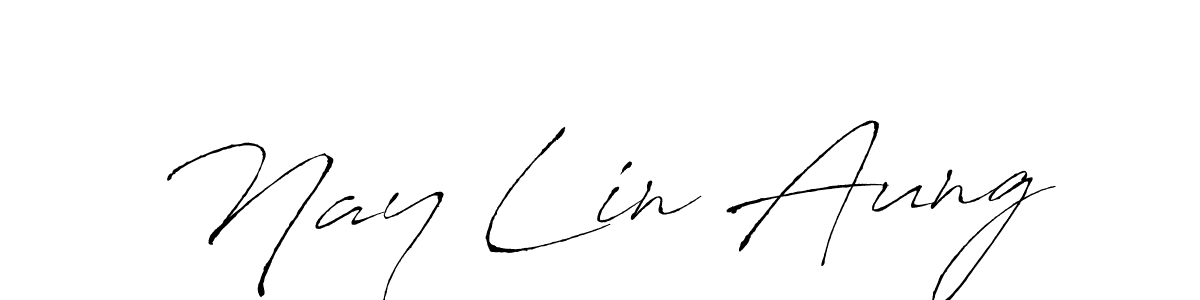 How to make Nay Lin Aung name signature. Use Antro_Vectra style for creating short signs online. This is the latest handwritten sign. Nay Lin Aung signature style 6 images and pictures png