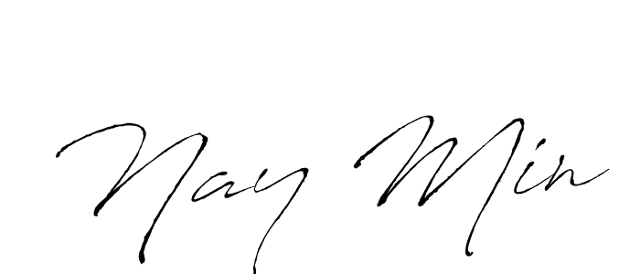 if you are searching for the best signature style for your name Nay Min. so please give up your signature search. here we have designed multiple signature styles  using Antro_Vectra. Nay Min signature style 6 images and pictures png