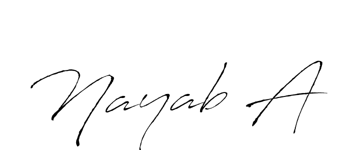 The best way (Antro_Vectra) to make a short signature is to pick only two or three words in your name. The name Nayab A include a total of six letters. For converting this name. Nayab A signature style 6 images and pictures png