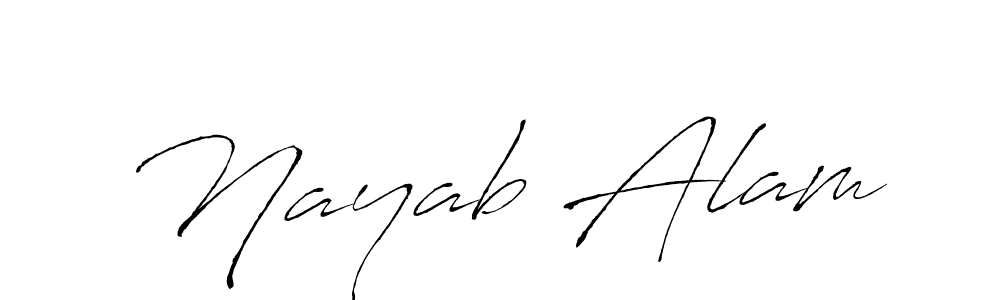How to make Nayab Alam name signature. Use Antro_Vectra style for creating short signs online. This is the latest handwritten sign. Nayab Alam signature style 6 images and pictures png