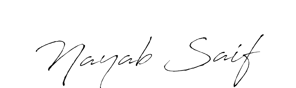 Make a beautiful signature design for name Nayab Saif. With this signature (Antro_Vectra) style, you can create a handwritten signature for free. Nayab Saif signature style 6 images and pictures png