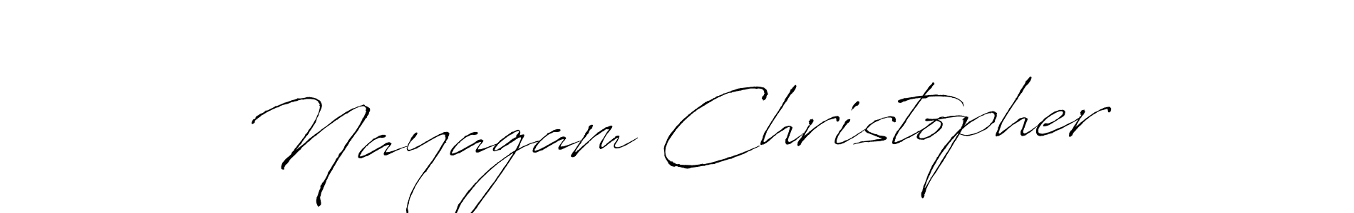 You should practise on your own different ways (Antro_Vectra) to write your name (Nayagam Christopher) in signature. don't let someone else do it for you. Nayagam Christopher signature style 6 images and pictures png