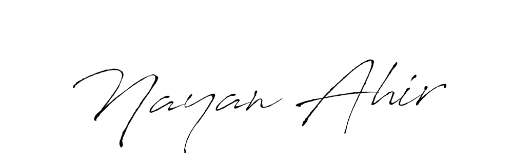 Make a beautiful signature design for name Nayan Ahir. With this signature (Antro_Vectra) style, you can create a handwritten signature for free. Nayan Ahir signature style 6 images and pictures png