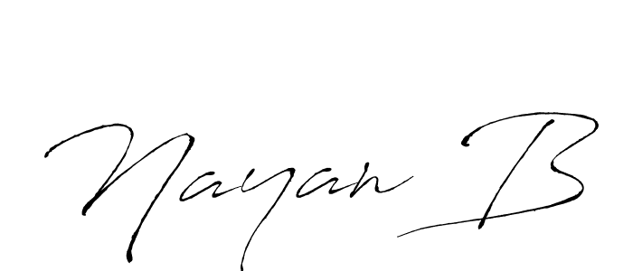 Create a beautiful signature design for name Nayan B. With this signature (Antro_Vectra) fonts, you can make a handwritten signature for free. Nayan B signature style 6 images and pictures png